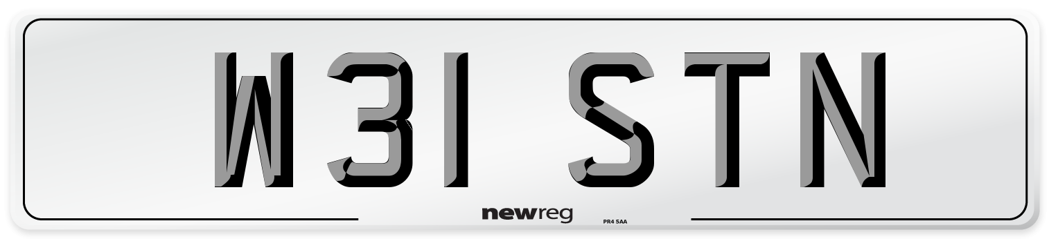 W31 STN Number Plate from New Reg